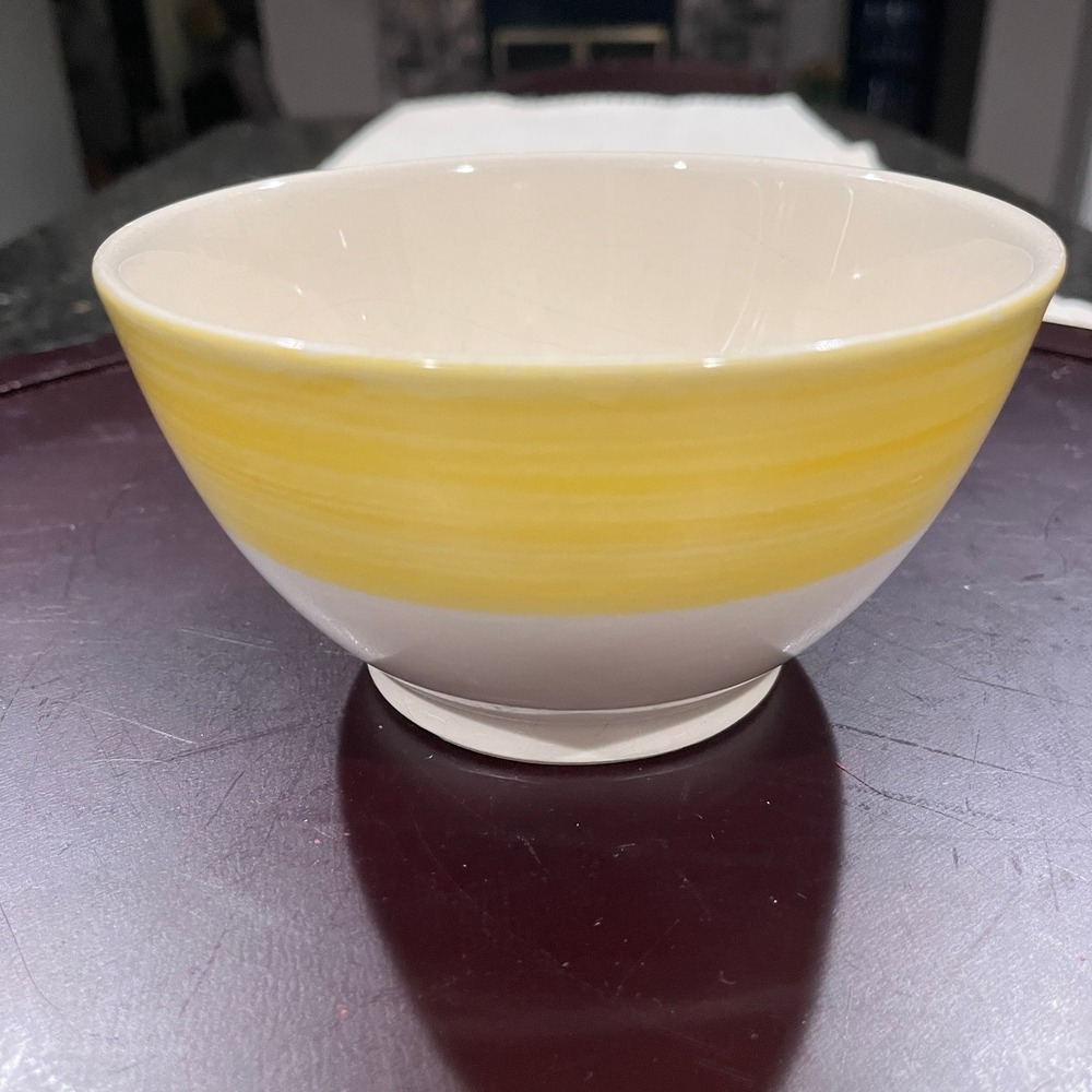 Primagera Ceramic Bowl Yellow Stripe Microwave Freezer Dishwasher Safe Portugal